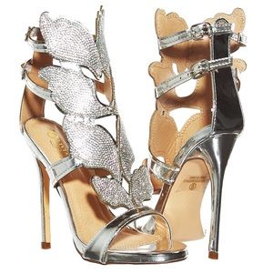 Rhinestone Stiletto Open Toe Heeled Sandal